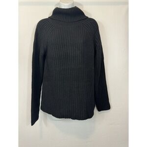 Goodthreads Women's Cotton Shaker Stitch Turtleneck Sweater Black Size‎ Medium